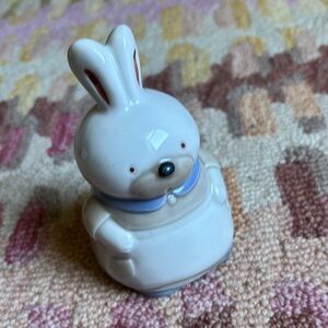 Little Mamma Bunny Rabbit BELL in apron (ceramic bell) made in Japan vintage